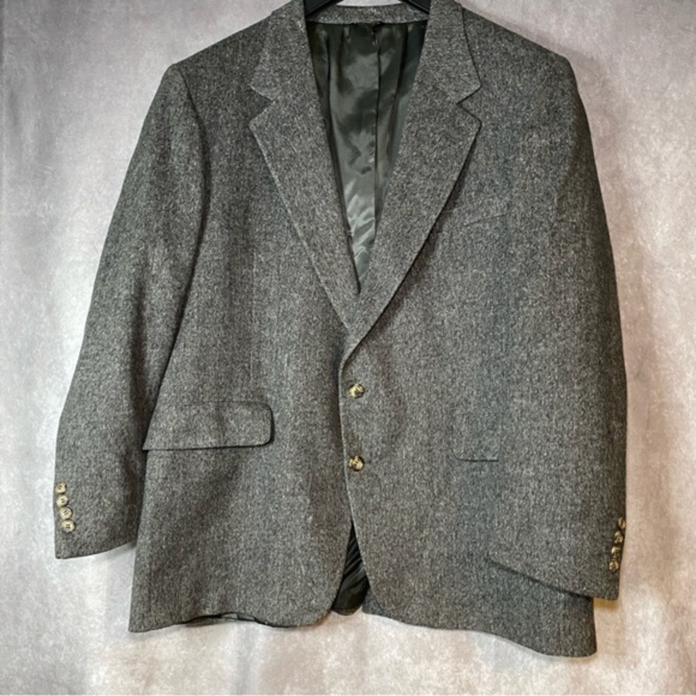 Vintage Barrister 46/48R Gray 100% Camel‎ Hair Blazer Sport Coat Jacket